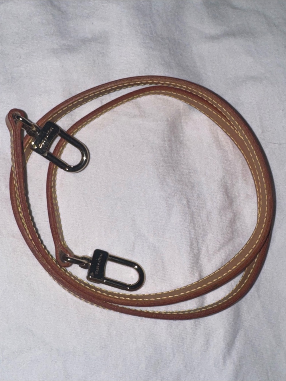 Louis Vuitton Brown Leather Strap with Gold-Tone Hardware